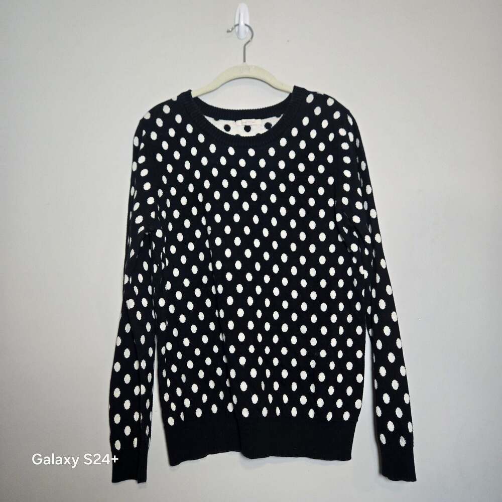41 Hawthorn Gideon Black and White Polka Dot Pullover Sweater